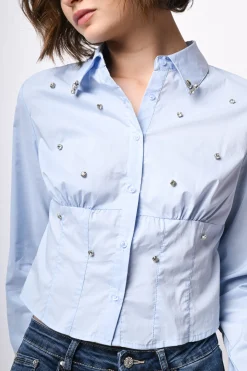 Camicia a bustier con strass
