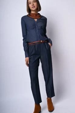 Camicia a bustier in denim
