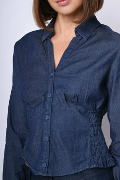 Camicia a bustier in denim