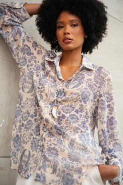 Camicia a stampa floreale Art Nouveau