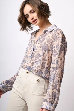 Camicia a stampa floreale Art Nouveau