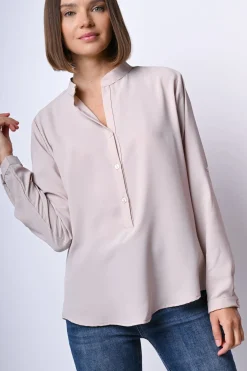 Camicia con colletto alla coreana