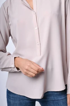 Camicia con colletto alla coreana