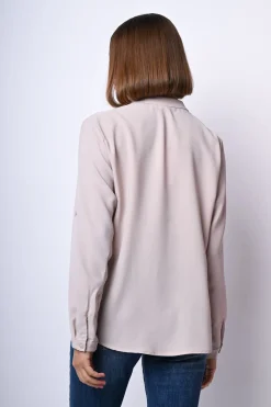 Camicia con colletto alla coreana