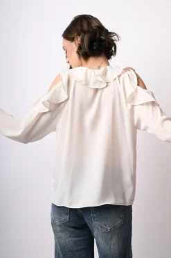 Camicia con cut-outs e volants
