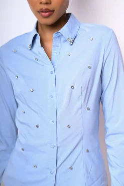 Camicia con decorazione strass