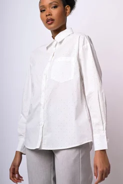 Camicia con mini borchie