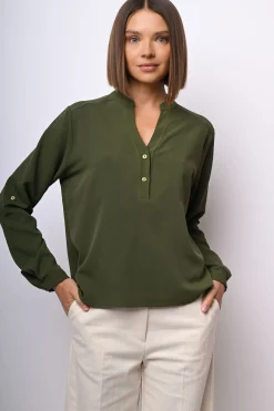 Camicia con scollo alla tunisina