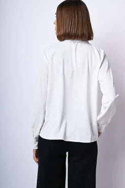Camicia con strass all-over