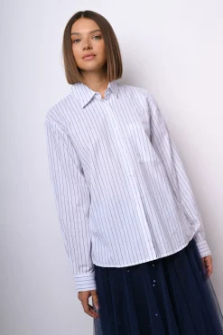Camicia in cotone gessato