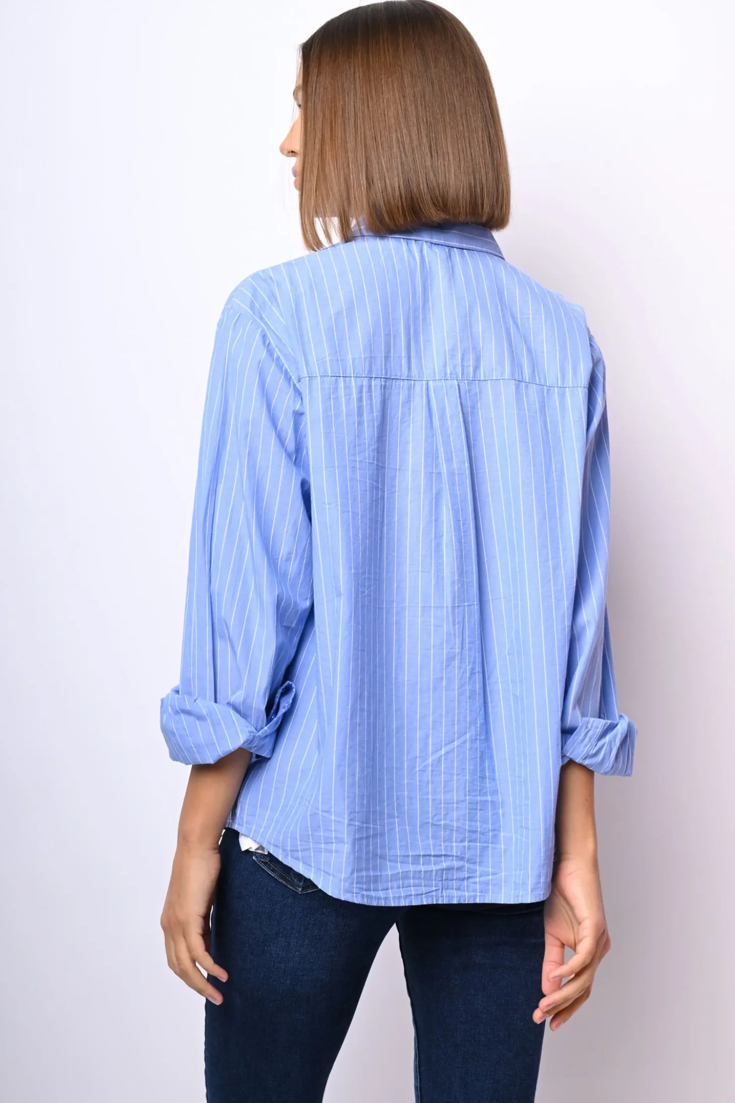Camicia in cotone gessato
