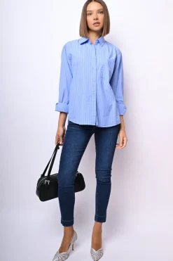 Camicia in cotone gessato