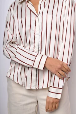 Camicia in raso a righe