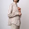 Camicia in raso a righe