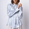 Camicia in raso a righe