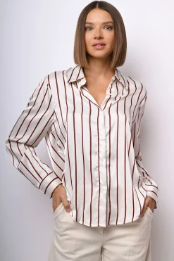 Camicia in raso a righe