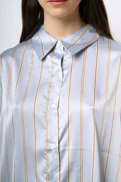 Camicia in raso a righe