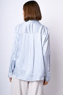 Camicia in raso a righe