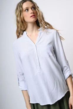 Camicia in viscosa con taschino