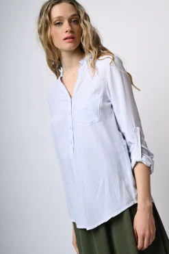 Camicia in viscosa con taschino