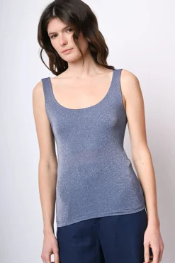 Canotta in maglia lurex