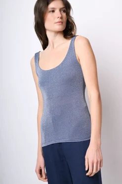Canotta in maglia lurex