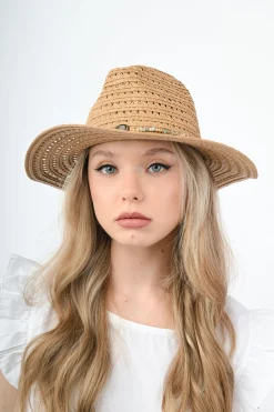 Cappello boho in rafia