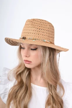 Cappello boho in rafia