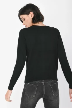 Cardigan con catenella decorativa