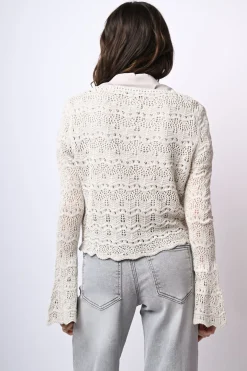Cardigan in maglia crochet