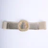 Cintura elastica alta con fibbia tonda
