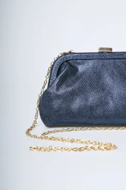 Clutch in tessuto lamé