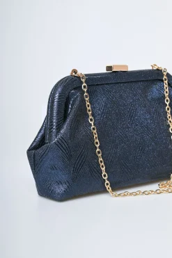 Clutch in tessuto lamé