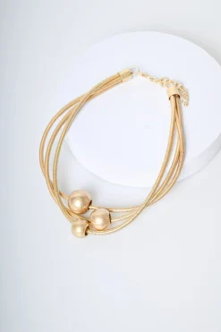 Collana a tre fili con sfere