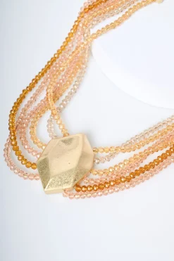 Collana multifili con pietra