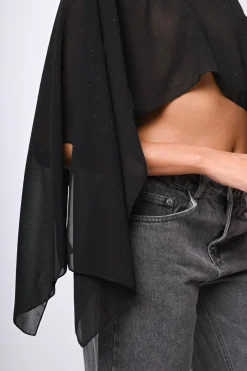 Coprispalle in georgette con strass
