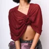 Coprispalle in tulle con rosa 3D