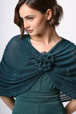Coprispalle in tulle con rosa 3D