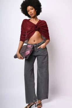Coprispalle in tulle con rosa 3D