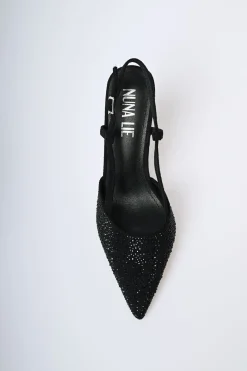 Décolleté slingback con strass
