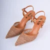 Décolleté slingback in rafia
