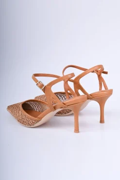 Décolleté slingback in rafia