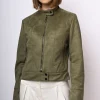 Giacca biker in faux suede