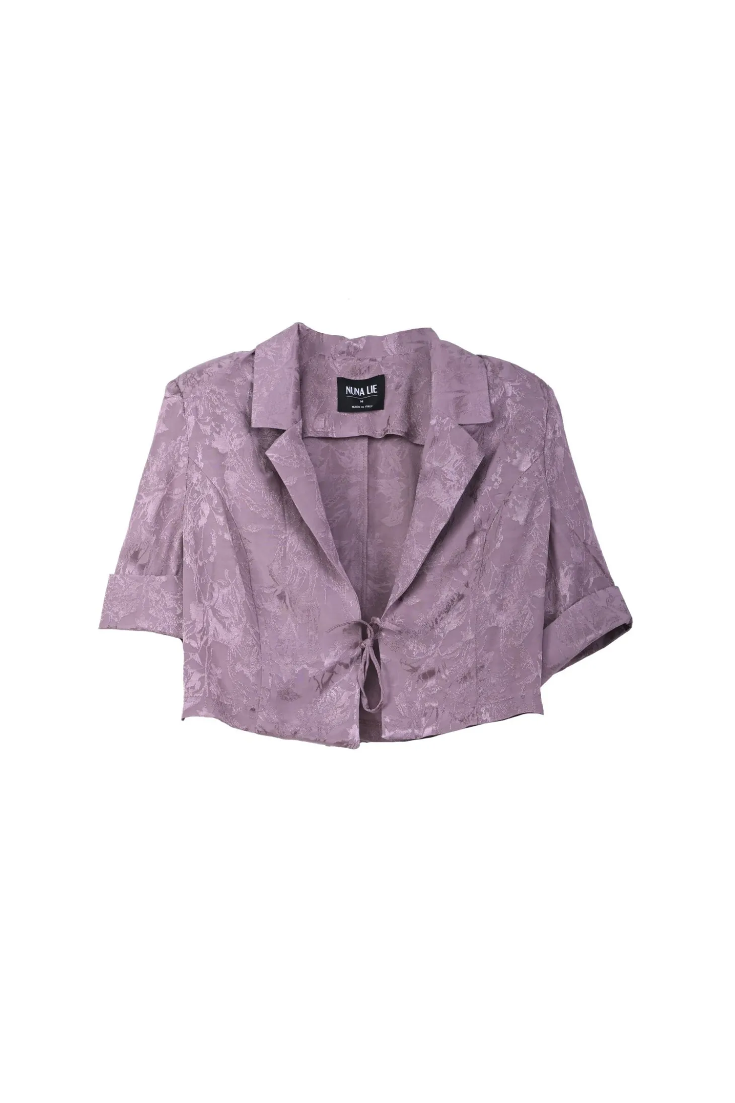 Giacca crop in jacquard di viscosa