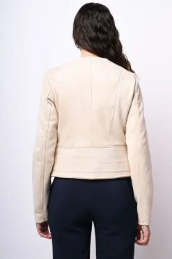 Giacca in faux suede con zip