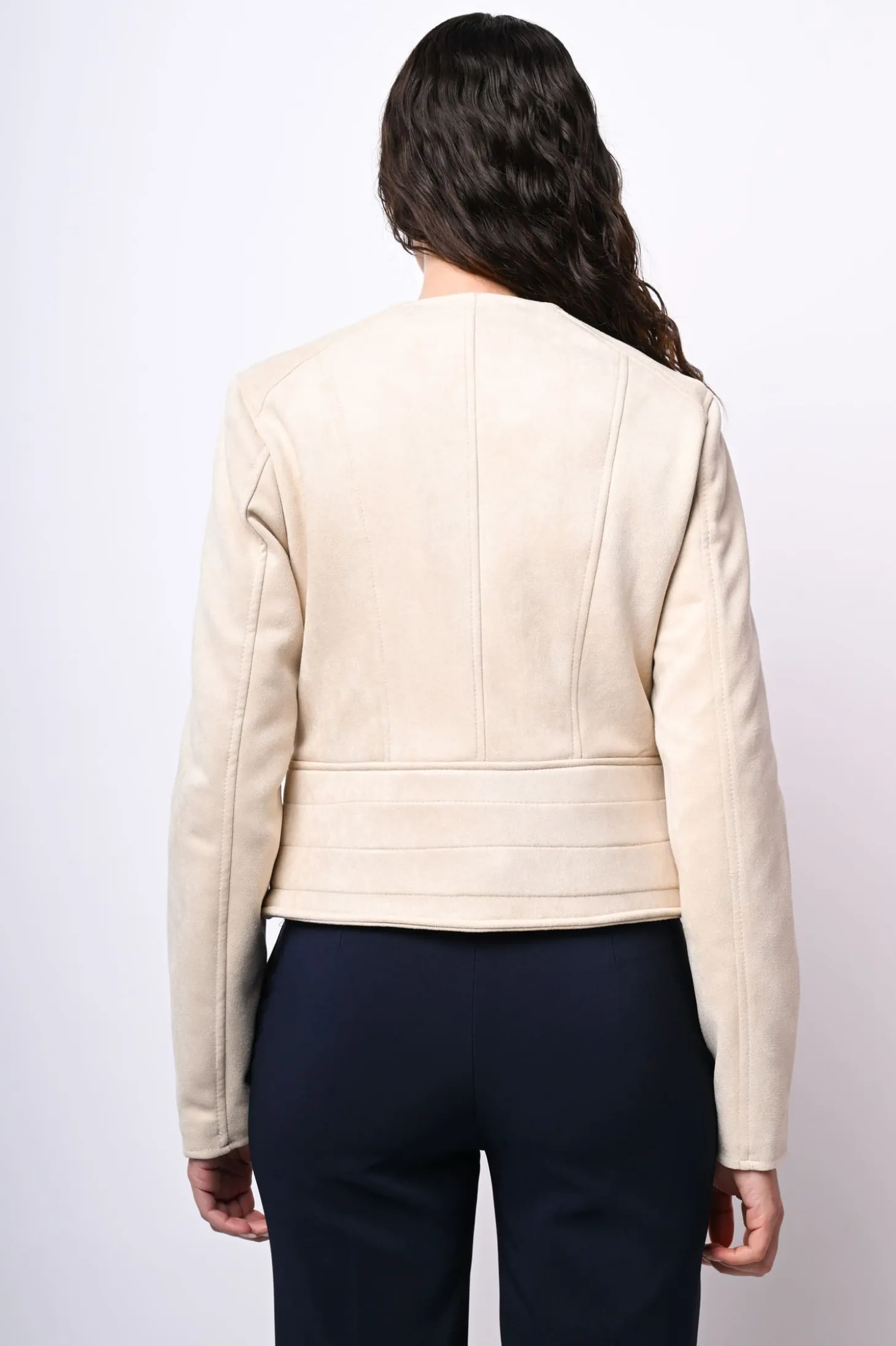 Giacca in faux suede con zip