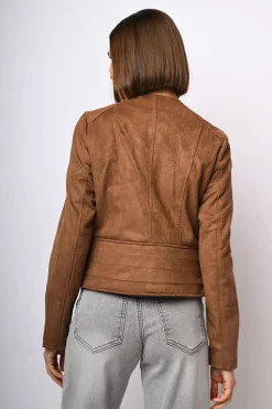 Giacca in faux suede con zip