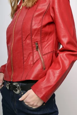 Giacca in similpelle con zip