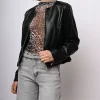 Giacca in similpelle con zip