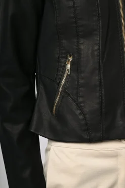 Giacca in similpelle con zip
